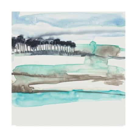 Jennifer Goldberger 'Mountains To Sea Ii' Canvas Art,35x35